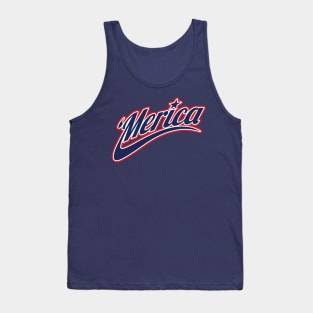 'Merica USA Patriotic Red White and Blue Logo Tank Top